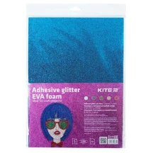 Фоаміран Kite А4 2 мм, з гліттером на клейкій основі, 5 аркушів, 5 кольорів K22-435