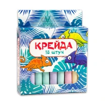 Крейда Strateg маленька 8 см, кругла, різнокольорова, 18 штук, картон 50107