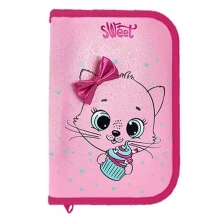 Пенал Class "Sweet Kitty" без наповнення, 1 ярусний, 2 відвороти, 210/70D PL, на блискавці 22204C
