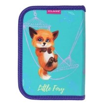 Пенал Class "Little Foxy" без наповнення, 1 ярусний, 2 відвороти, 210/70D PL, на блискавці 23213C — фото 4