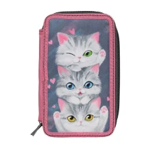 Пенал Class "Kittens" 22602С без наповнення, 3 ярусний, 210/70D PL, на блискавці 13020211