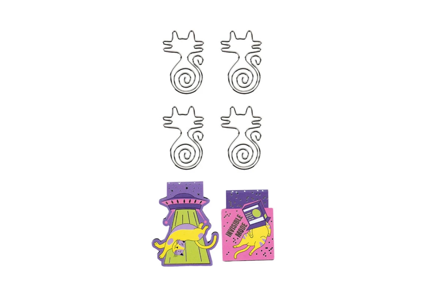 Набор магнитных закладок Kite Cat с фигурными скрепками, 6 штук в упаковке K24-495-2