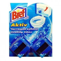 Кубики BREF Aktiv 100 г 2 в 1 для туалетного бачка, 2 штуки х 50 г 18.21.230-231