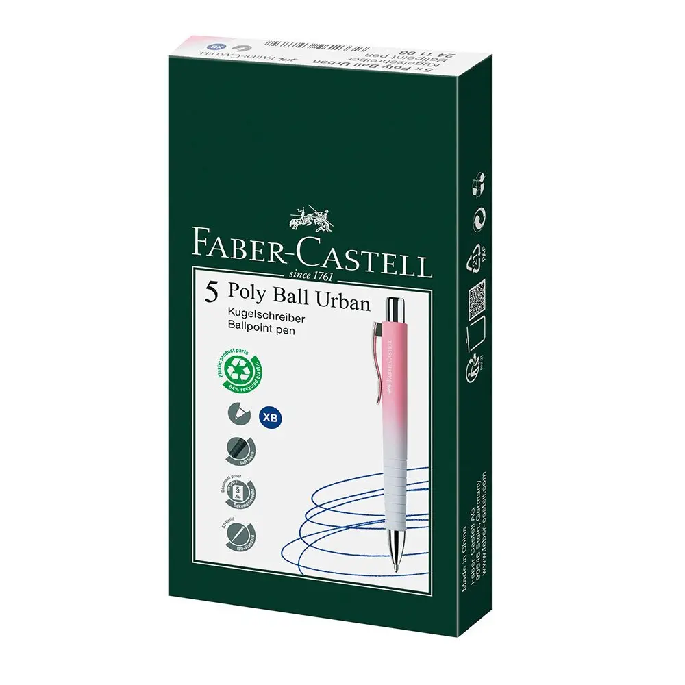 Ручка кулькова Faber-Castell Poly Ball Urban Sunset, корпус сіро-рожевий 241108 — фото 3