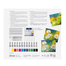 Фарби акрилові Faber Castell 12 кольорів, тюбик 9 мл + аксесуари 379280 — фото 3