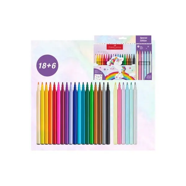 Фломастери Faber-Castell "Єдиноріг 18+6 кольорів , картон 554221 — фото 2
