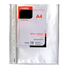 Файл А4+ Norma PP 40 мкм глянцевий, прозорий, 100 штук 5705N