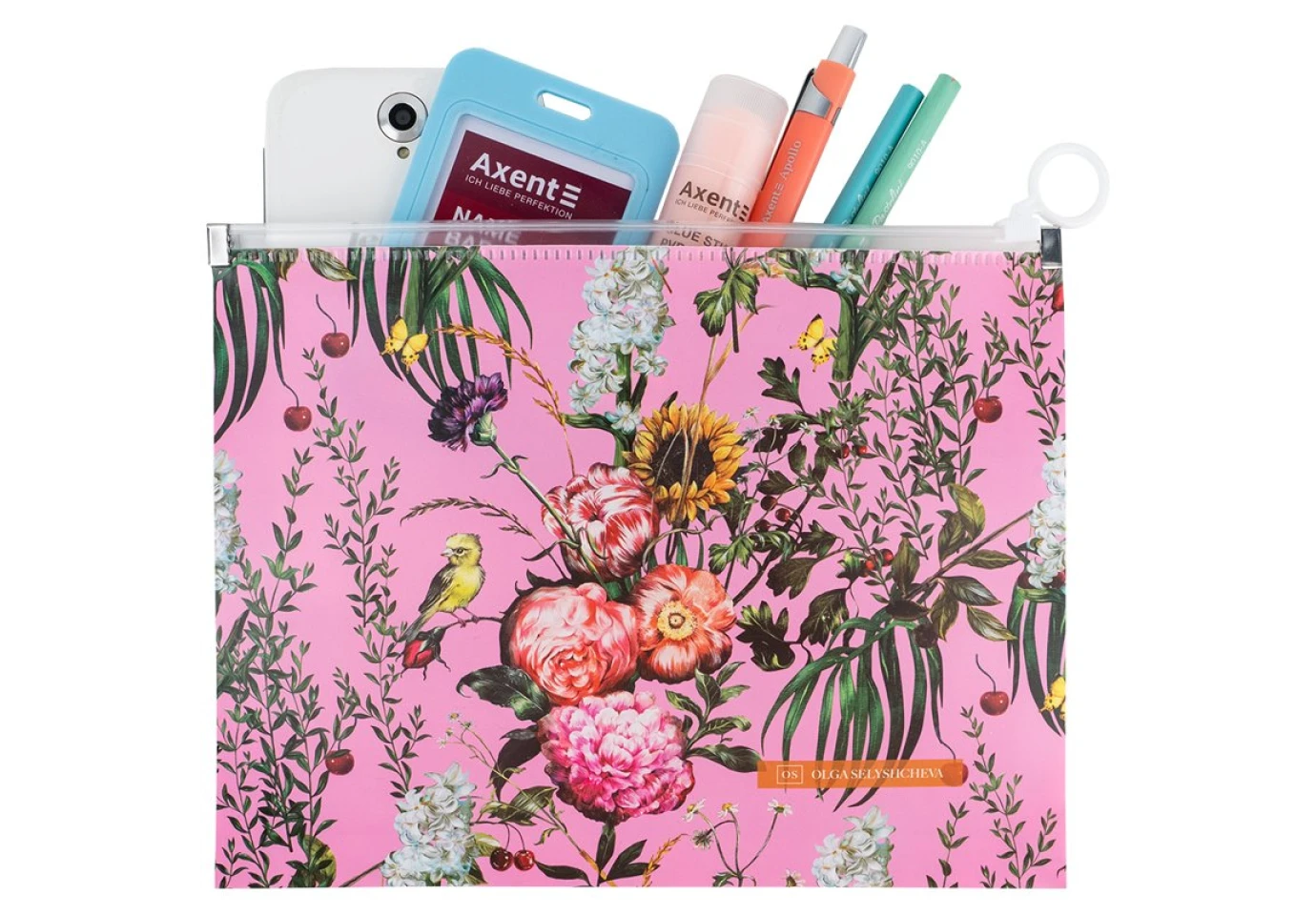 Папка Axent A5+ на блискавці zip-lock, пластик, OS Summer 1498-34-A