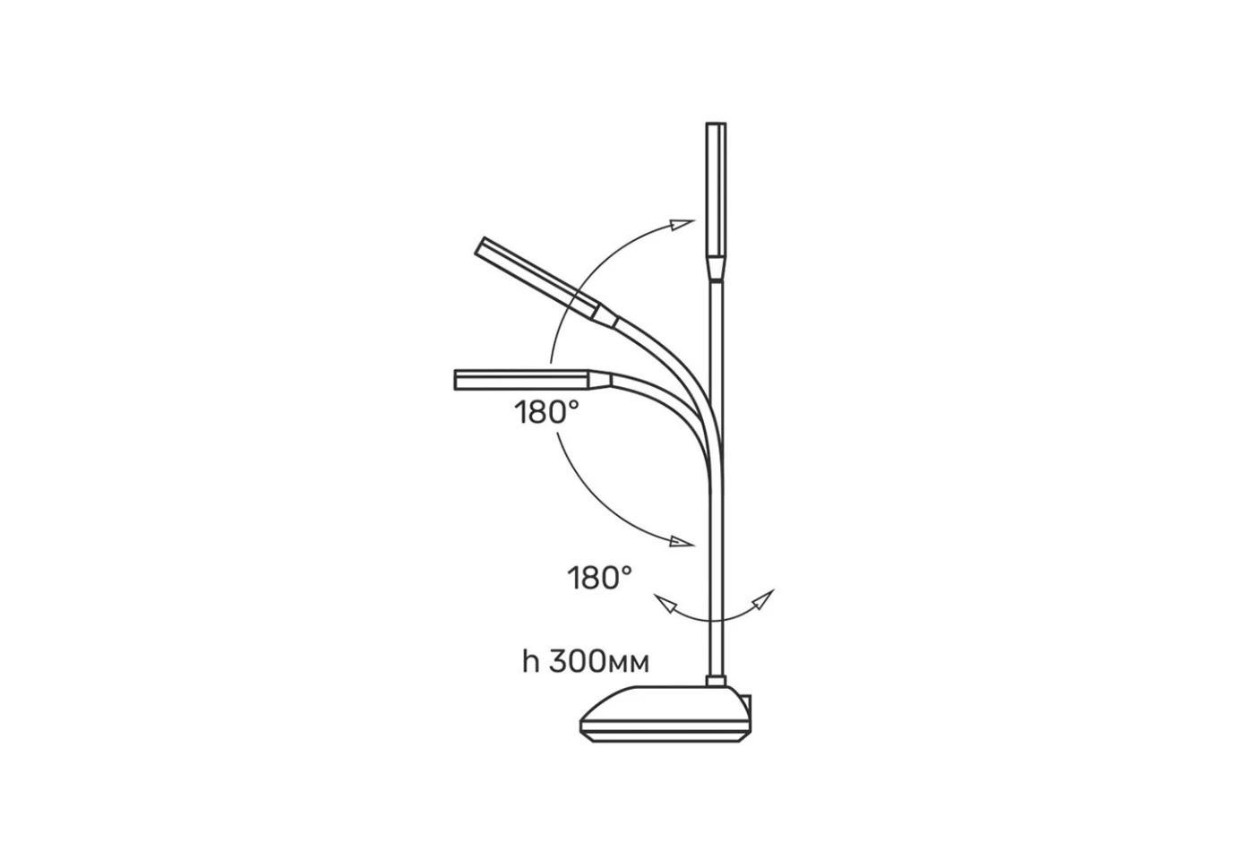 Лампа настольная Titanum LED TLTF-022B 7W 3000-6500K USB, черная 482110 TLTF-022B