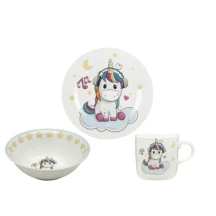 Набір дитячої посуди Limited Edition Unicorn (тарілка 18 см+ миска 15 см +чашка 230 мл) C723