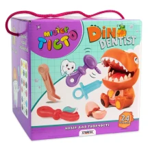 Набір для творчості "Містер тісто. Dino Dentist" Strateg , для ліплення, 24 предмети 3+ 41020