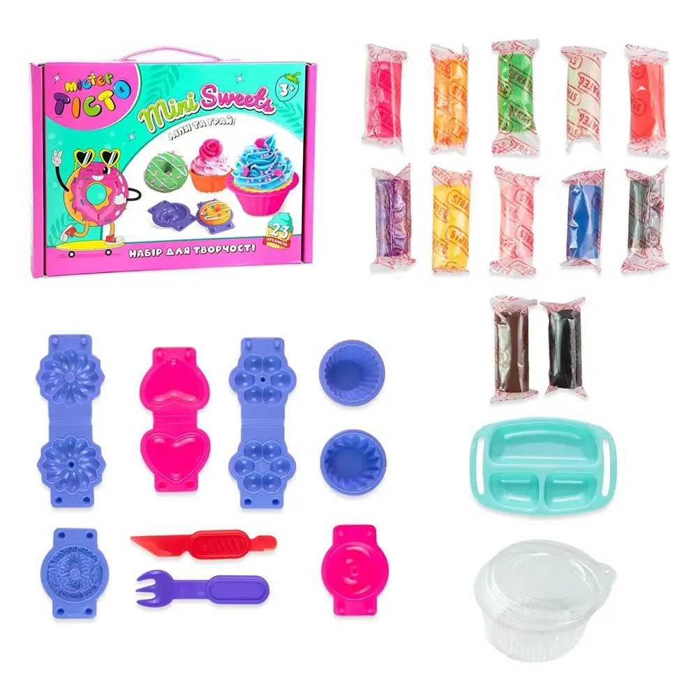 Набір для творчості "Містер тісто. Mini Sweets" Strateg , для ліплення, 23 предмети 3+ 41008 — фото 2