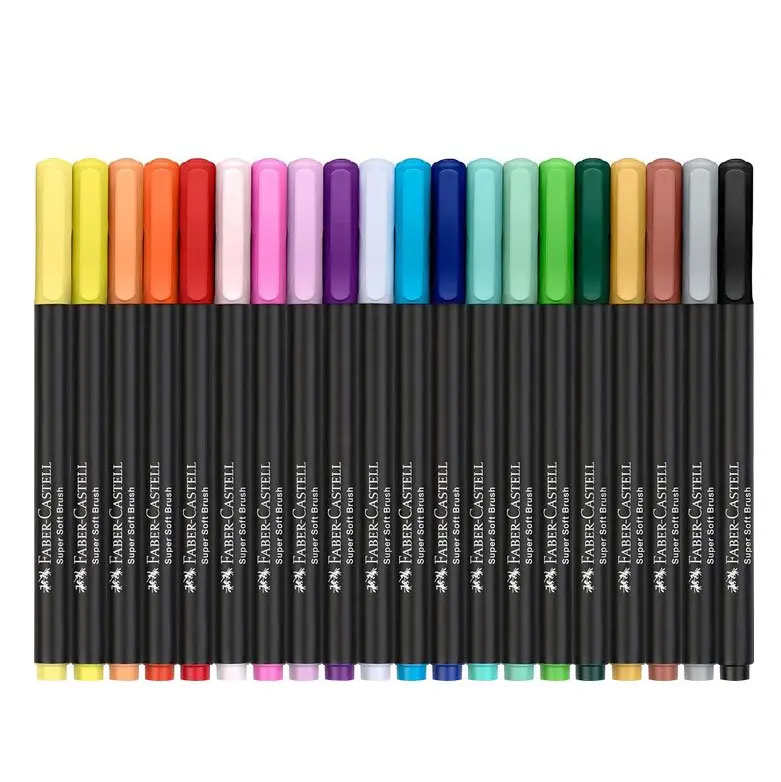 Фломастери - пензлики Faber-Castell 20 кольорів Black Edition, картон 116452 — фото 2