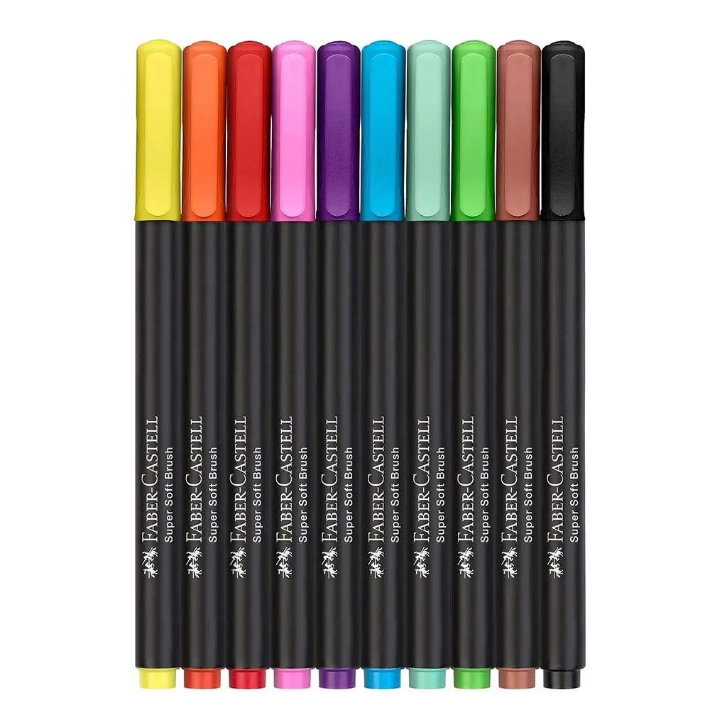 Фломастери - пензлики Faber-Castell 10 кольорів Black Edition, картон 116451 — фото 2