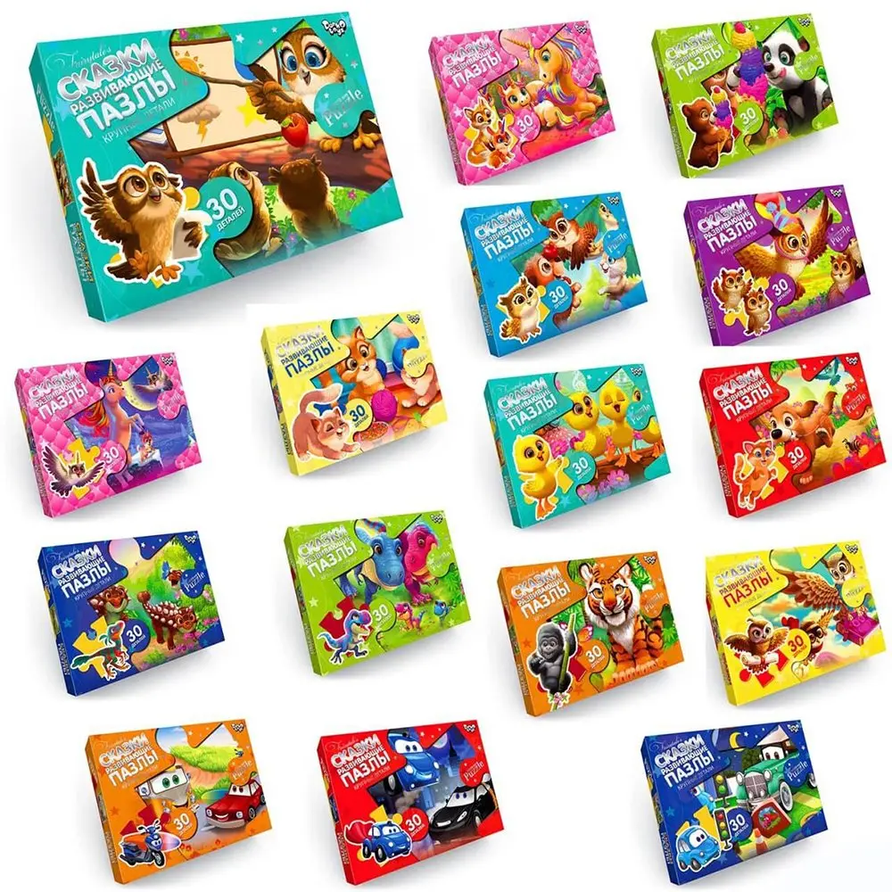 Пазли Danko Toys 30 елементів максі (великі деталі) 3+ УЦІНКА Mx30-07-01,02,03,04 — фото 2