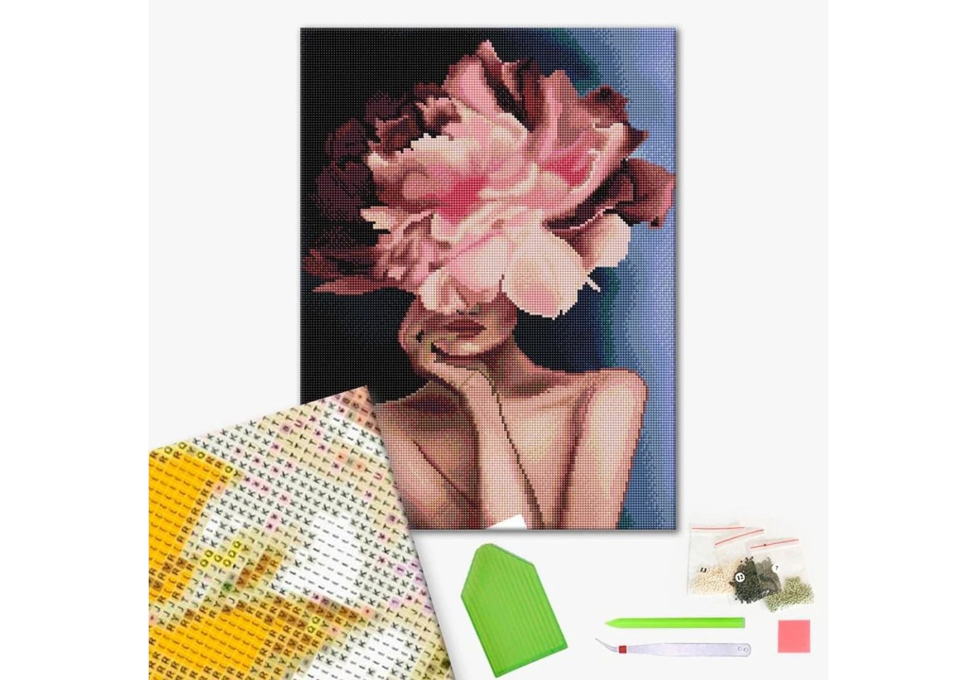 Алмазная мозаика Brushme "Изящный цветочек" 40 х 50 см, полотно, стразы, пинцет, коробка GF4803