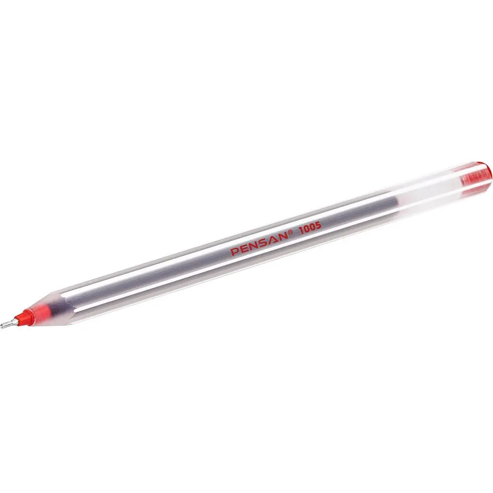 Масляная ручка Pensan 1005 0,7 мм красная 1005-Red — фото 2