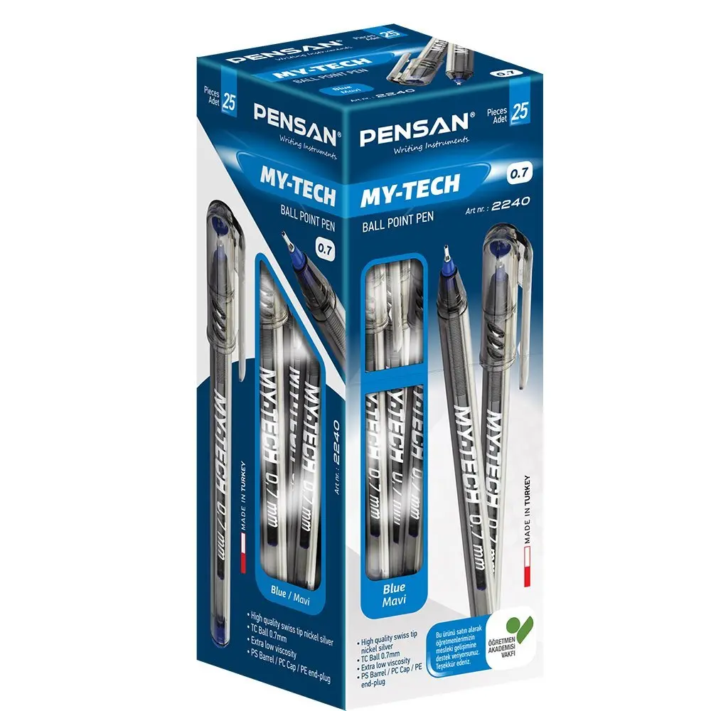 Ручка масляна Pensan My-Tech 0,7 синя 2240/25-Blue — фото 3
