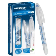 Масляная ручка Pensan Global 0,5 мм синяя 2221/12-Blue — фото 4