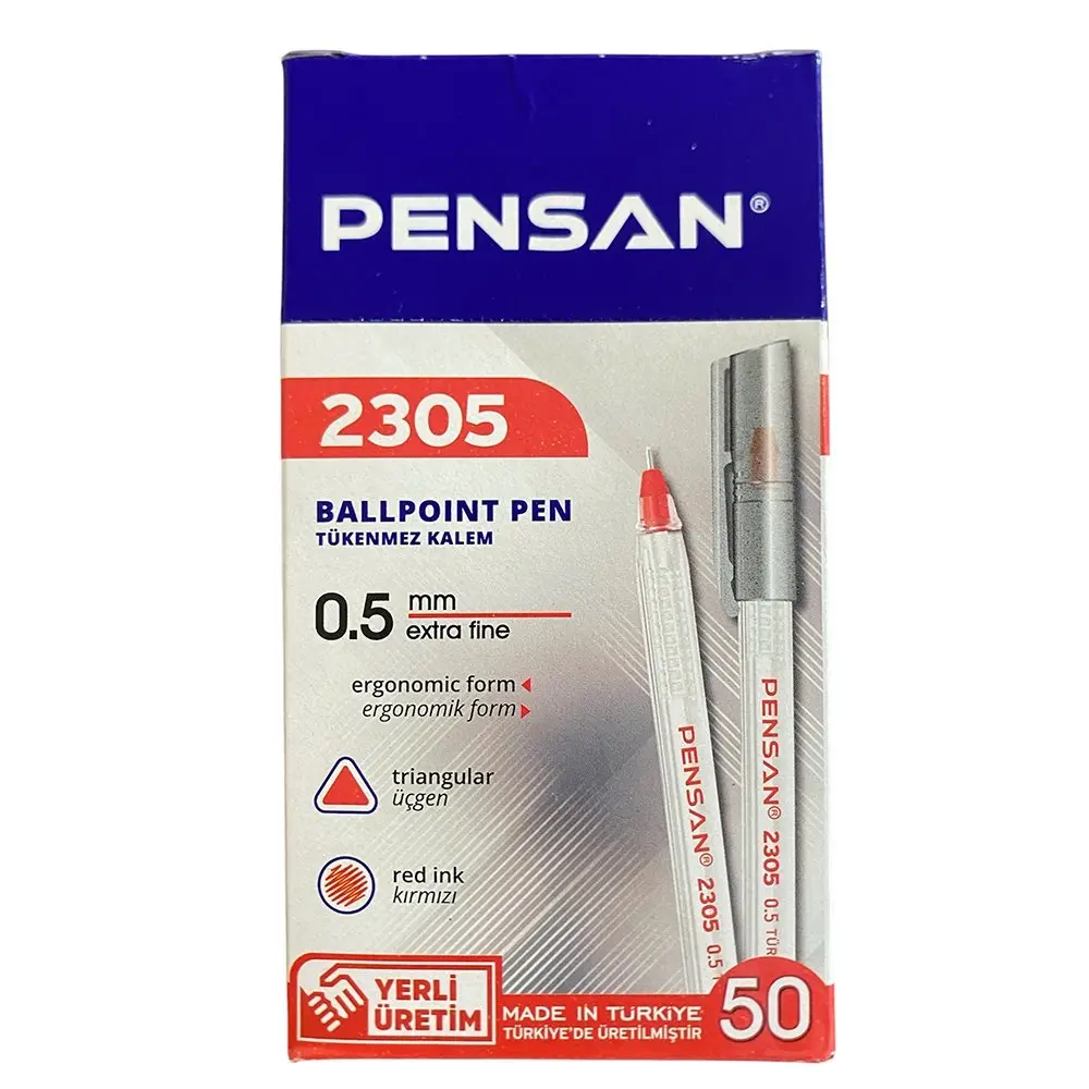 Ручка масляна Pensan 2305 0,5 мм червона 2305/S50-Red — фото 3