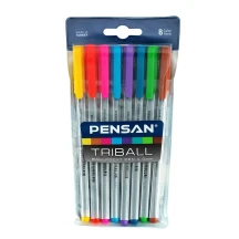 Масляная ручка Pensan Triball 1.0 мм 8 штук в ПВХ футляре 1003/PVC8