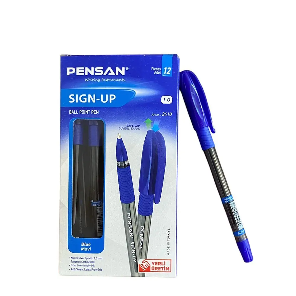 Масляная ручка Pensan Sign-Up 1.0 мм синяя 2410/12-Blue — фото 3