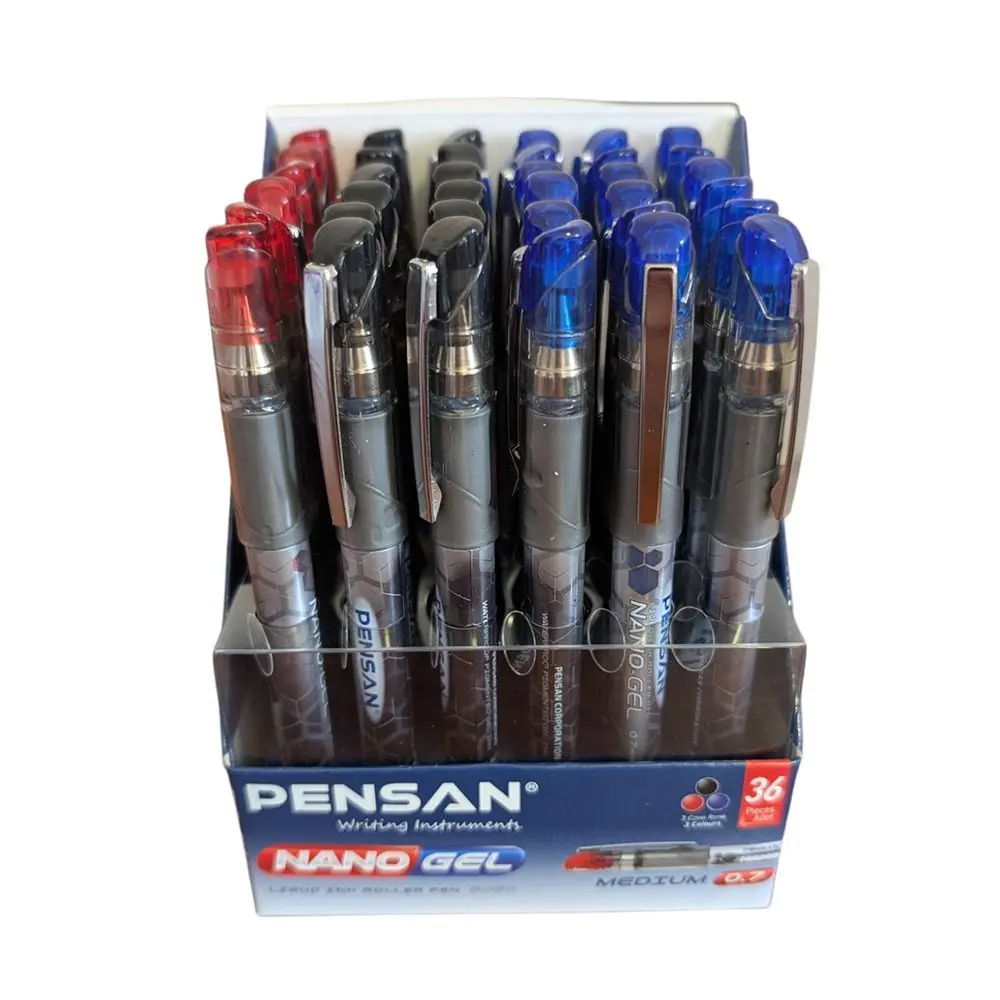 Ручка ролер гелева Pensan Nano Gel 0,7 мм чорна 6020/36-Black — фото 3
