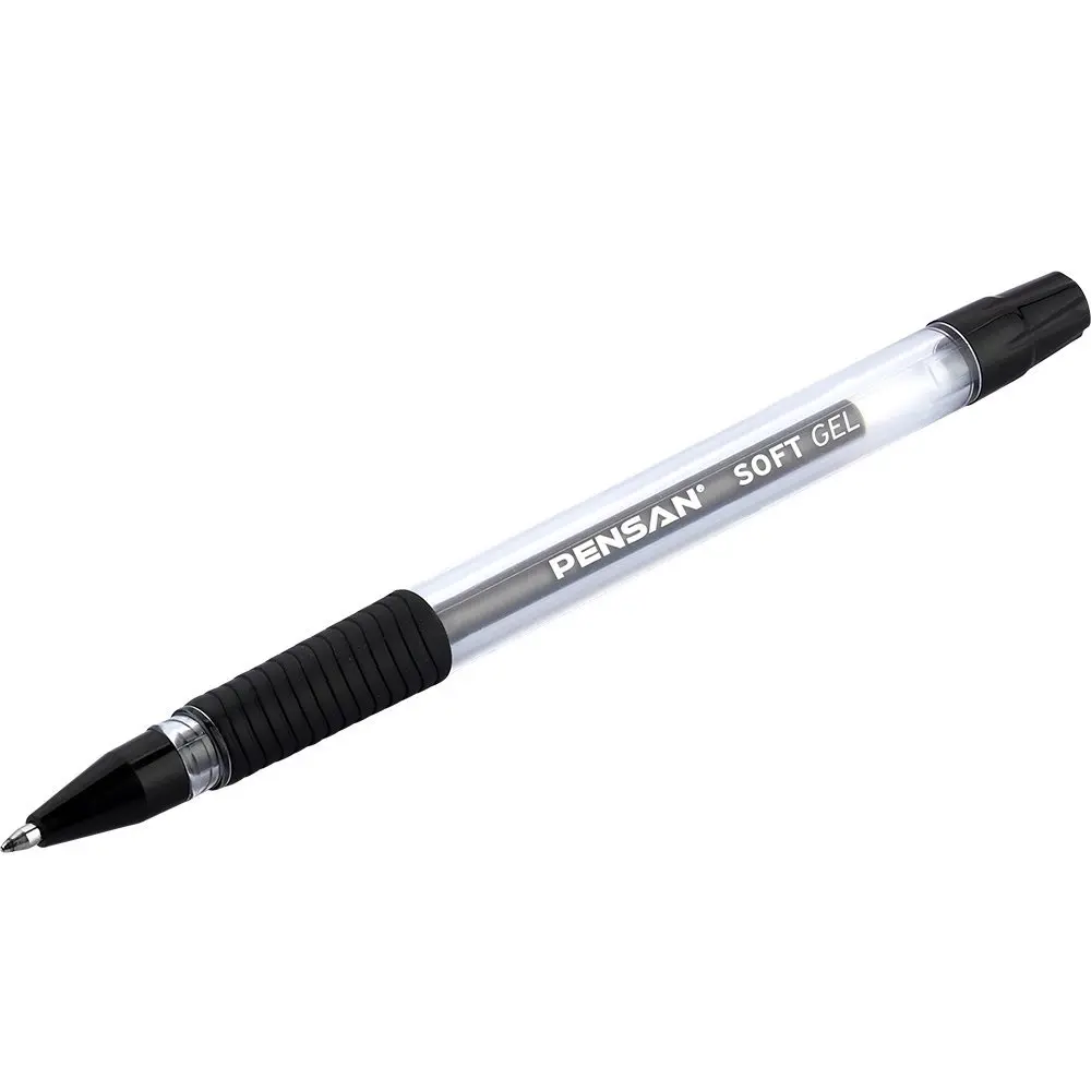 Ручка гелева Pensan Soft Gel 0,7 мм чорна 2400/12-Black — фото 2