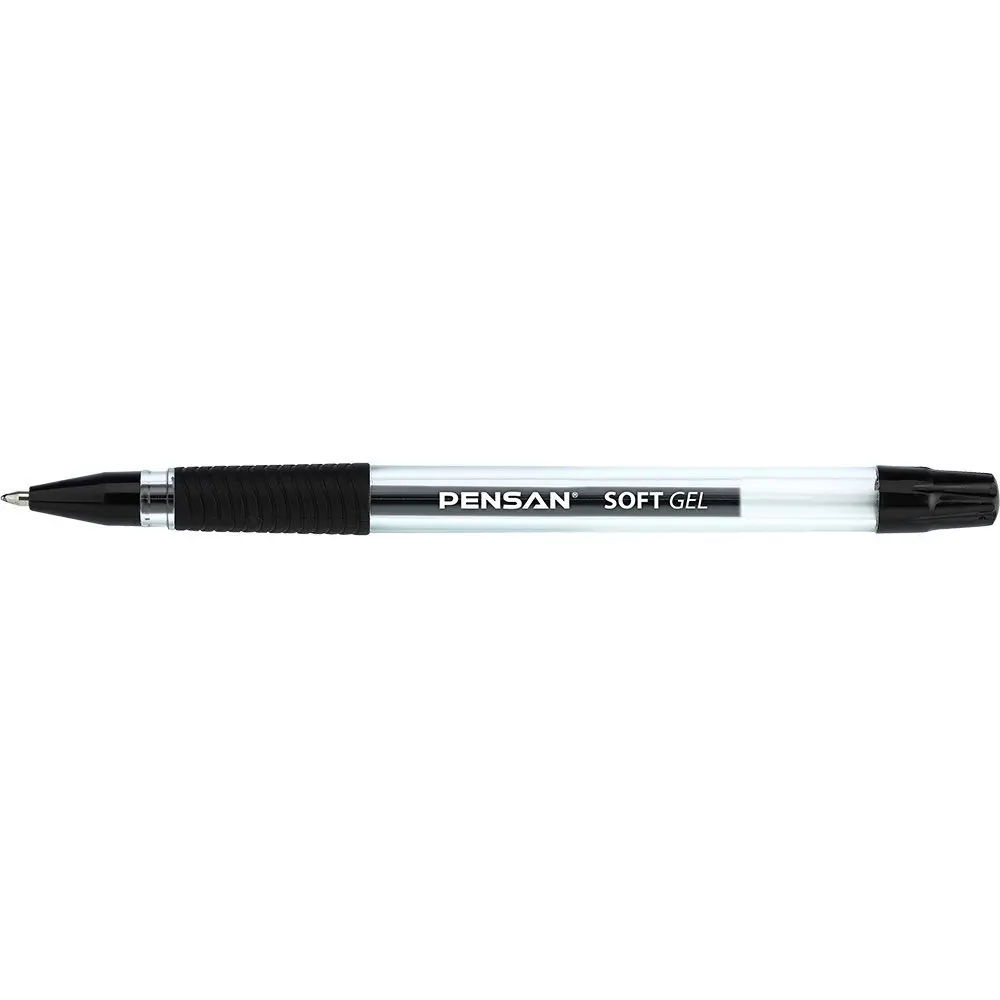 Ручка гелева Pensan Soft Gel 0,7 мм чорна 2400/12-Black — фото 3
