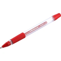 Ручка гелева Pensan Soft Gel 0,7 мм червона 2400/12-Red — фото 2