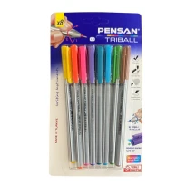 Масляная ручка Pensan Triball 1.0 мм 8 штук в блистере 1003/B8