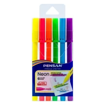 Маркер текстовий неоновий Pensan Neon Highlighter 6 кольорів в упаковці 99095