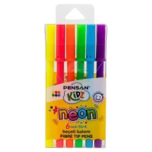Фломастеры неоновые Pensan Kidz Neon 6  цветов в упаковке 99075