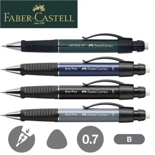 Олівець механічний Faber-Castell Stone Grey Grip Plus 0,7 мм для письма 130789 — фото 7