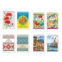 Книжка для записів А6 80 аркушів, клітинка, пружина 8В-141