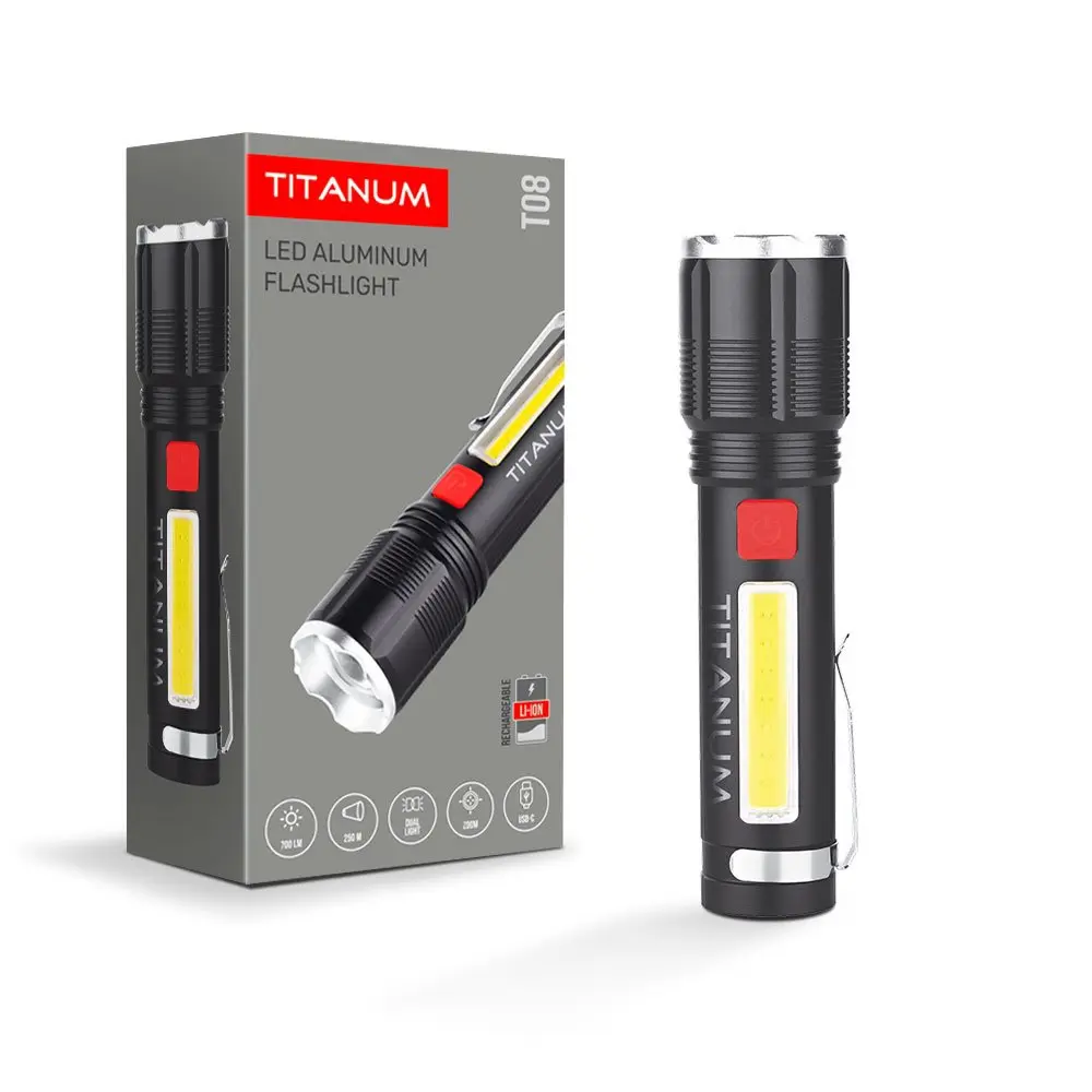 Ліхтар ручний Titanum світлодіодний 700 Lm 6500 K, алюмінієвий TLF-T08 — фото 2