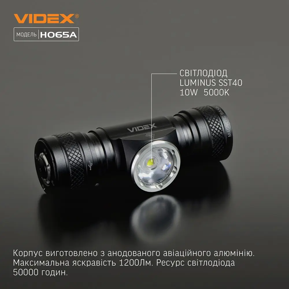Ліхтар налобний Videx світлодіодний 1200Lm 5000K VLF-H065A — фото 15