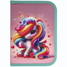 Пенал Class без наполнения "Cute Unicorn" 1 ярусный, полиэстер 25001C