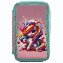 Пенал Class без наполнения "Cute Unicorn" 2 ярусный, полиэстер 25301C