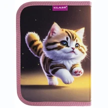 Пенал Class без наполнения "Kitty" 1 ярусный, 1 отворот, полиэстер 25104C