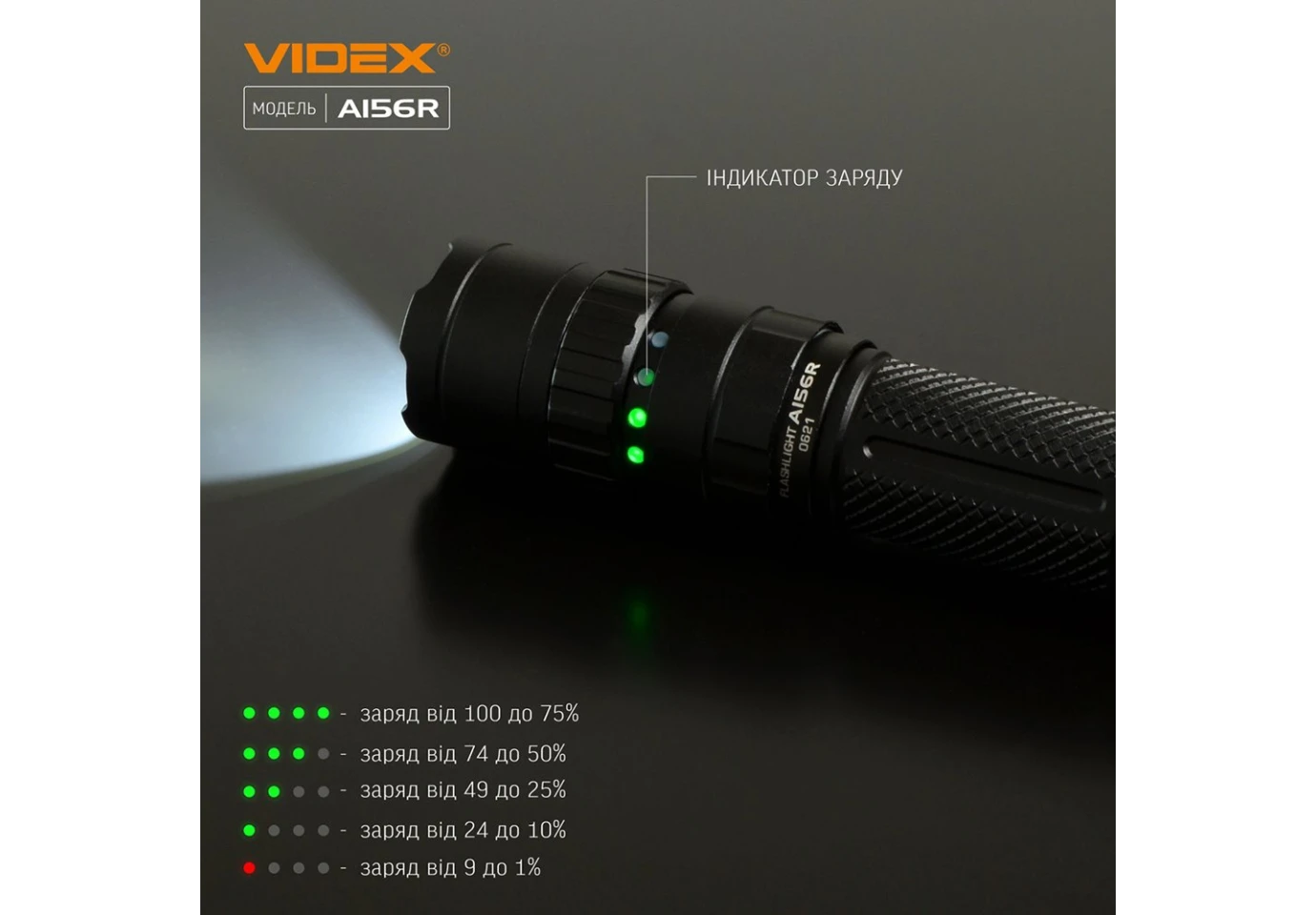 Фонарь ручной Videx светодиодный 1700Lm  6500K VLF-A156R