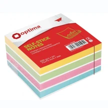 Блок для нотаток з клейким шаром 75 х 75 мм, 400 аркушів, пастель асорті Optima O25505