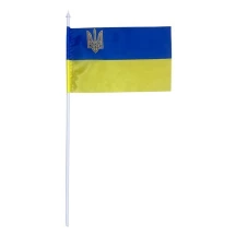 Прапор України 10 х 15 см з тризубом, поліестер П-1 Т