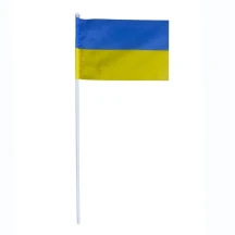 Прапор України 10 х 15 см поліестер, на паличці П-1