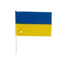 Прапор України 10 х 15 см габардин, на паличці з присоскою П-2 г авто