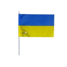 Прапор України 10 х 15 см. поліестер, на паличці з присоскою П-2Н авто