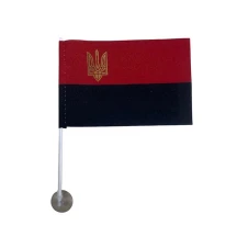Флаг УПА 10 х 15 см, красно-черный, габардин, на палочке с присоской П-2 г авто УПА