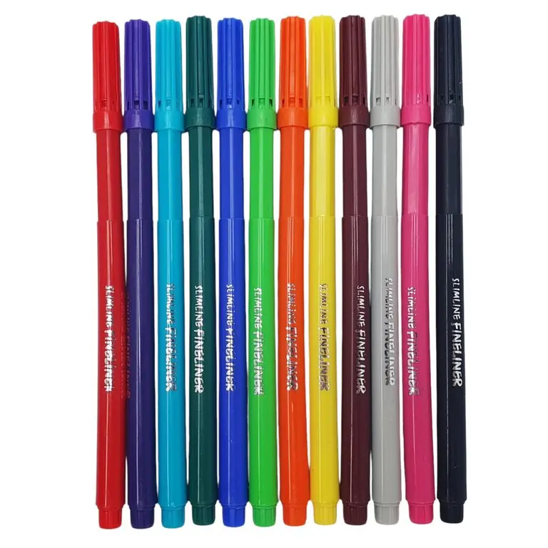 Набір файнлінерів різнокольорових Hiper Slimline Fineliner 0,5 мм, 12 штук HSF-7012 — фото 2