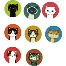 Наклейки Centrum "Cats" d= 25 мм, в рулоне 500 штук, ассорти 81250 — фото 3