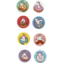 Наклейки Centrum "Donuts Unicorn" d= 25 мм, в рулоне 500 штук, ассорти 81251 — фото 3